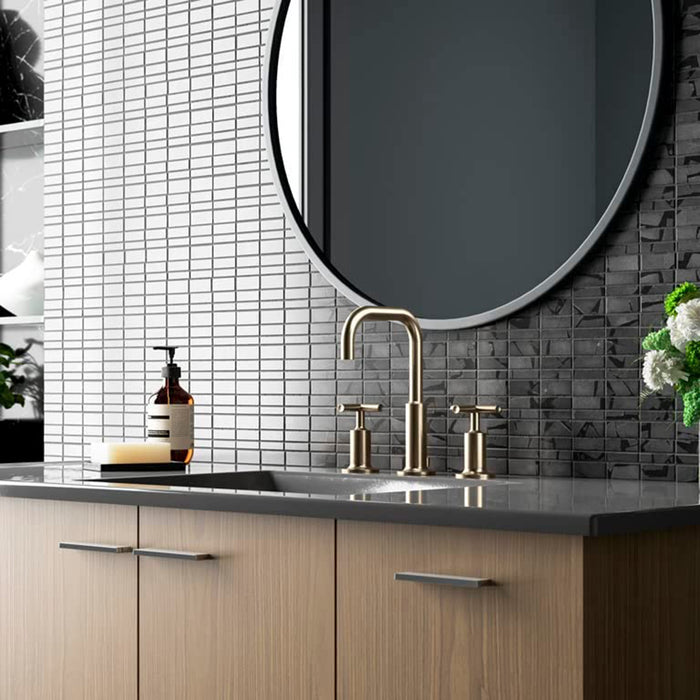 Purist Bathroom Faucet - Widespread - 8" Brass/Vibrant Brushed Moderne Brass