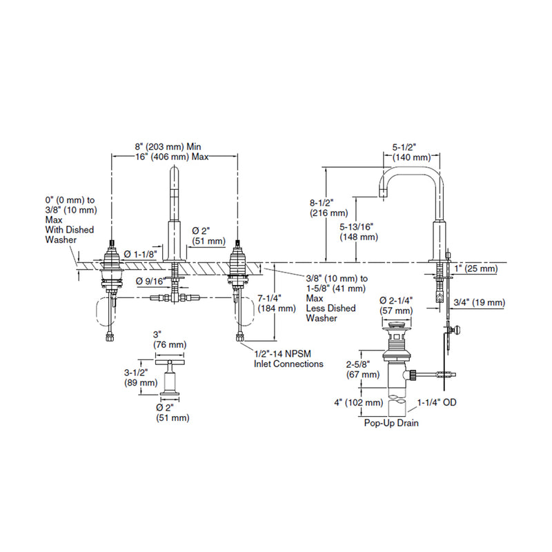 Purist Bathroom Faucet - Widespread - 8" Brass/Vibrant Brushed Moderne Brass