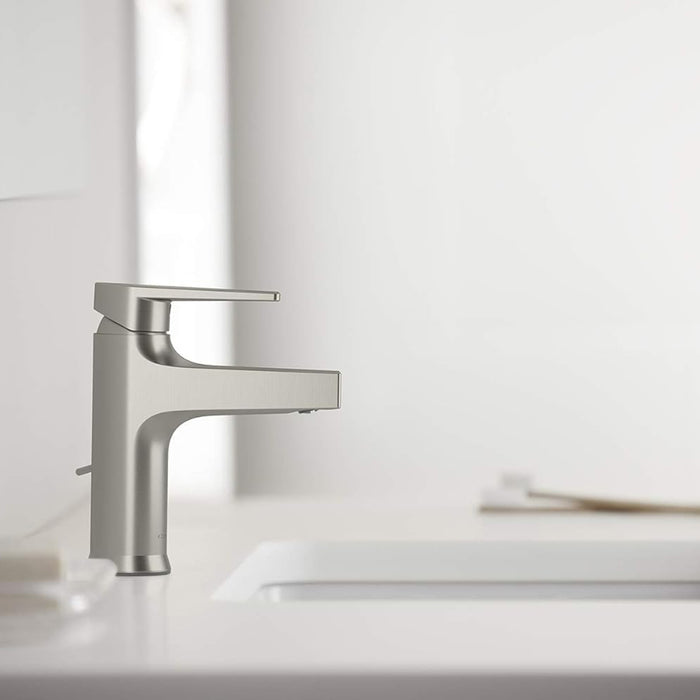 Taut Bathroom Faucet - Single Hole - 7" Brass/Brushed Nickel