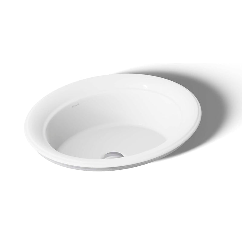 Artifacts Oval Bathroom Sink - Drop-In - 21" Vitreous China/White