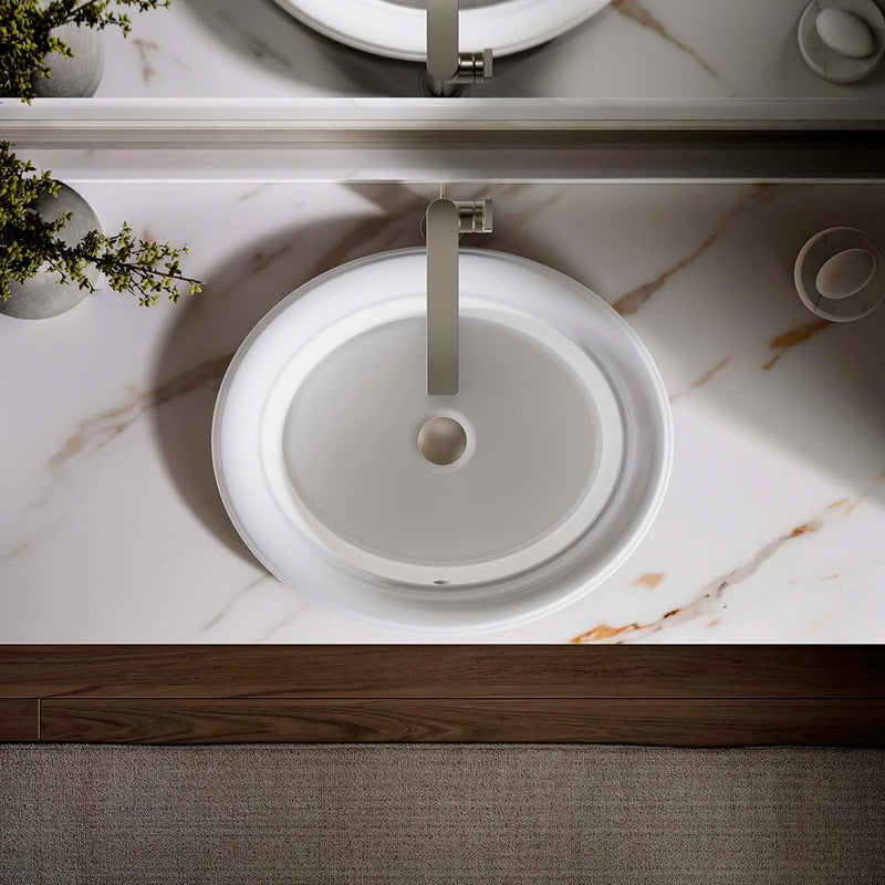 Artifacts Oval Bathroom Sink - Drop-In - 21" Vitreous China/White