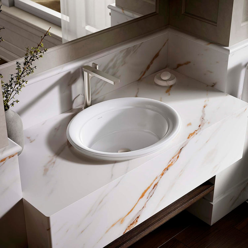 Artifacts Oval Bathroom Sink - Drop-In - 21" Vitreous China/White