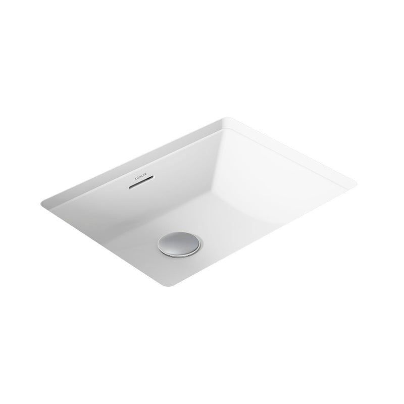 Brazn Rectangular Bathroom Sink - Under Mount - 21" Vitreous China/White