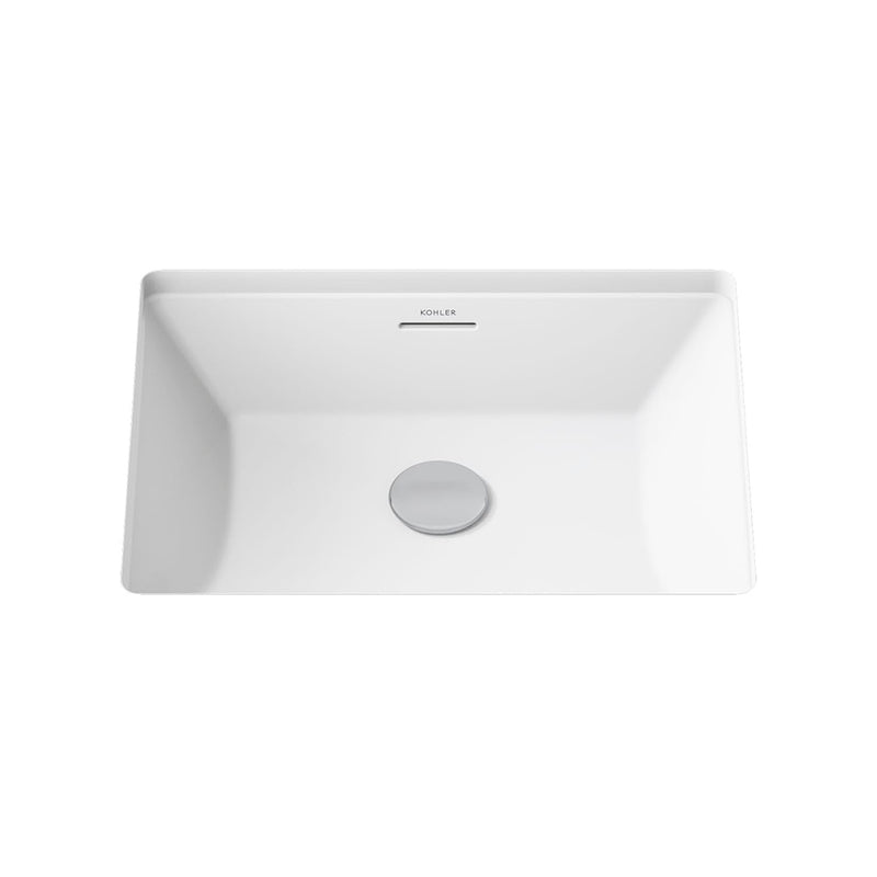 Brazn Rectangular Bathroom Sink - Under Mount - 21" Vitreous China/White