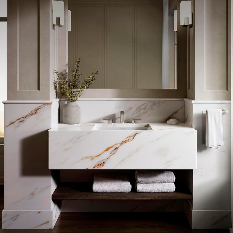 Brazn Rectangular Bathroom Sink - Under Mount - 21" Vitreous China/White