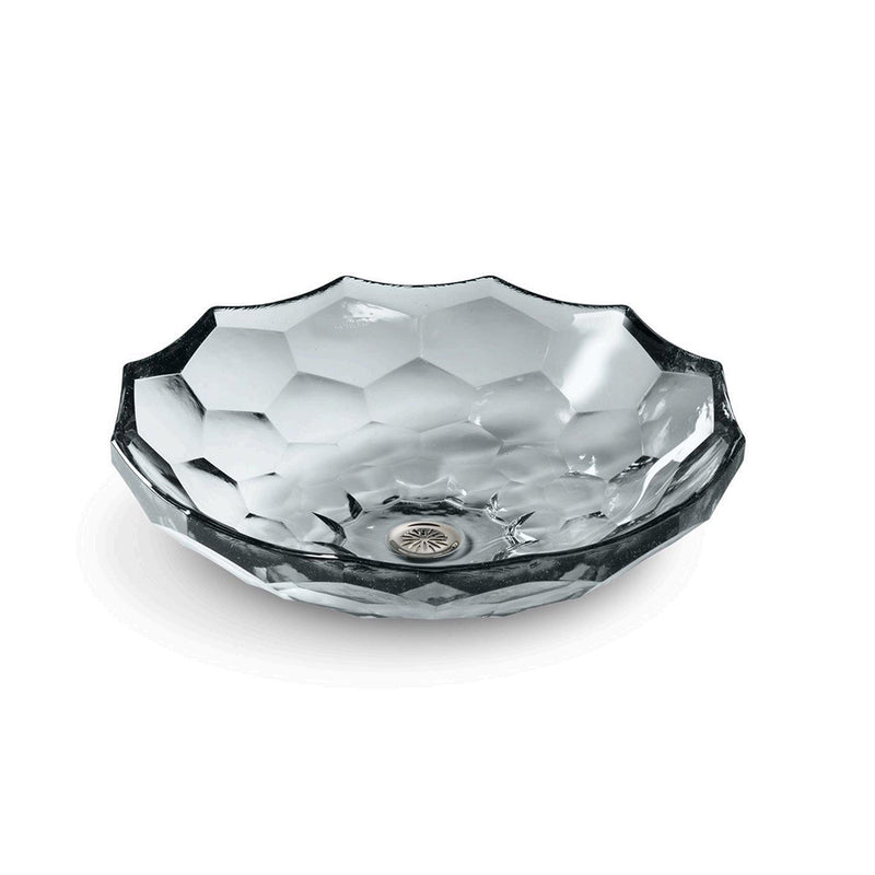 Briolette Round Bathroom Sink - Vessel - 18" Glass/Ice - Last Unit Special Offer