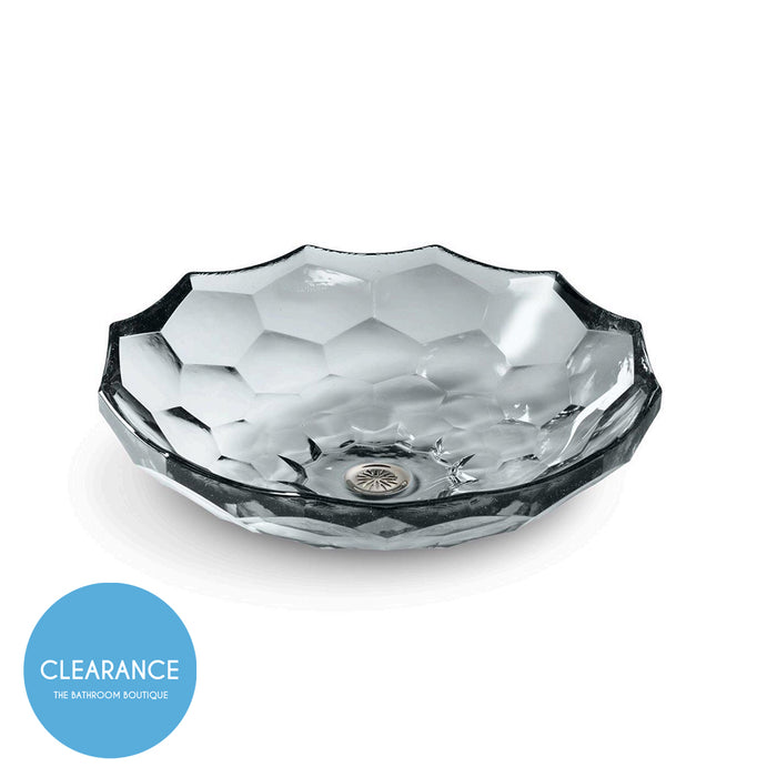 Briolette Round Bathroom Sink - Vessel - 18" Glass/Ice (Final Sale)