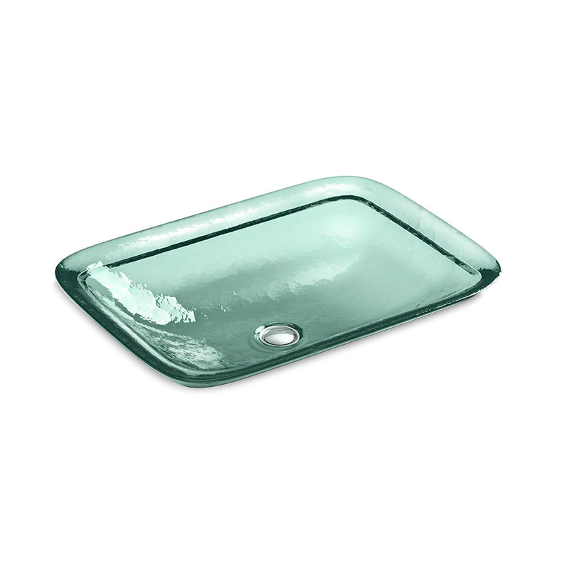 Inia Rectangular Bathroom Sink - Drop-In - 20" Glass/Translucent Dew