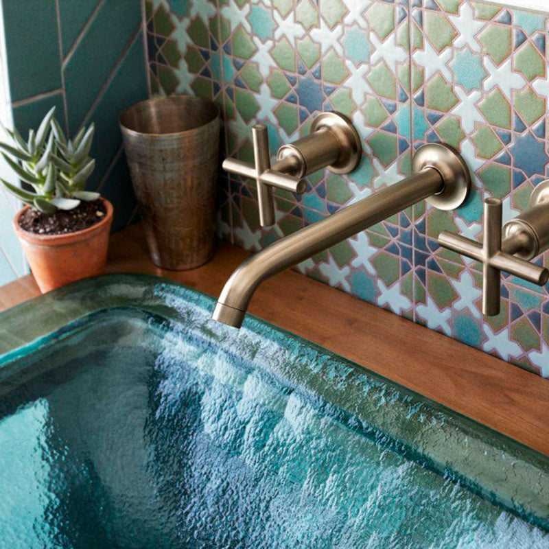 Inia Rectangular Bathroom Sink - Drop-In - 20" Glass/Translucent Dew