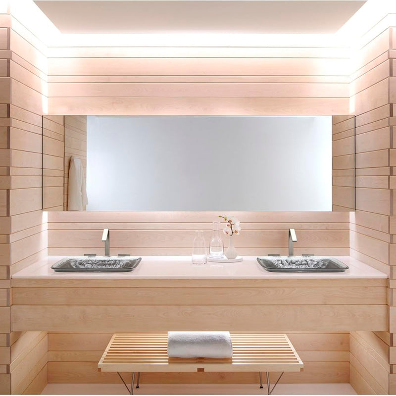 Inia Rectangular Bathroom Sink - Drop-In - 20" Glass/Translucent Dew