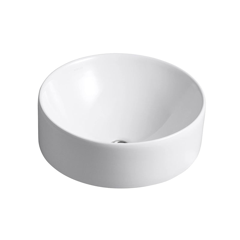 Vox Round Bathroom Sink - Vessel - 17" Vitreous China/White