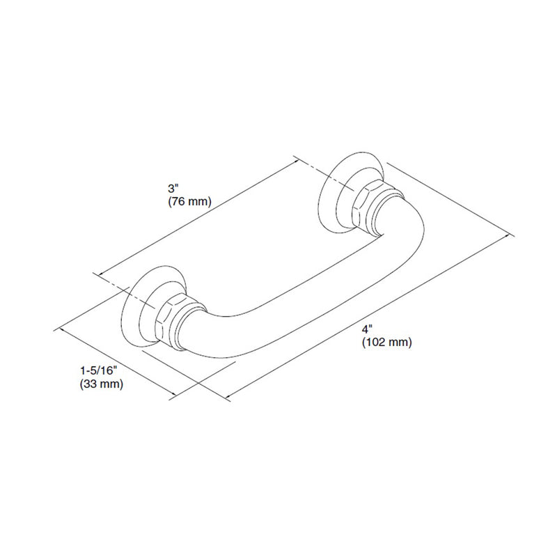 Artifacts Cabinet Pull Handle - Cabinet Mount - 3" Brass/Polished Nickel