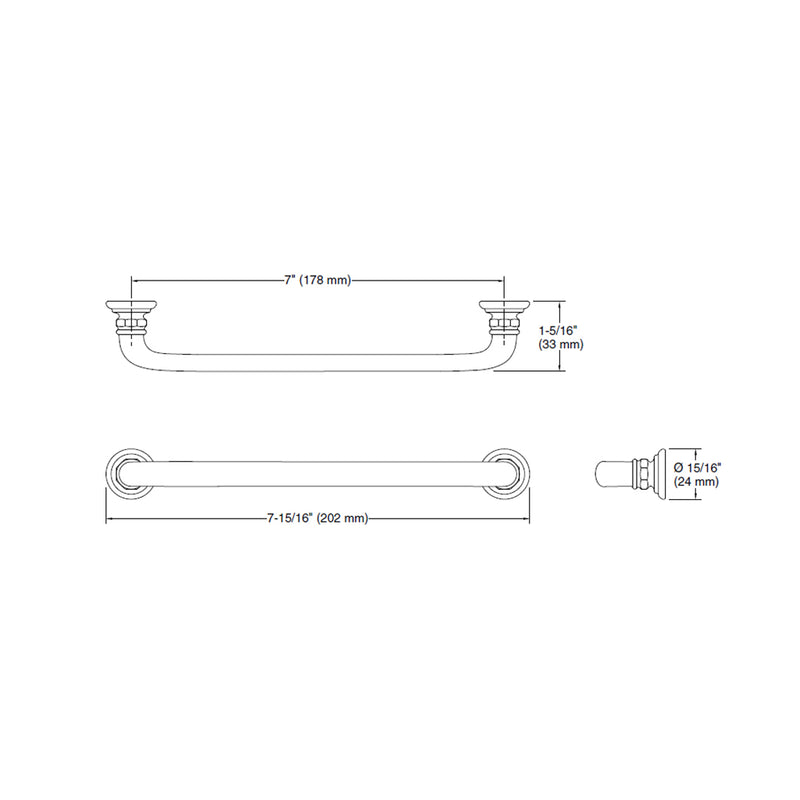 Artifacts Cabinet Pull Handle - Cabinet Mount - 7" Brass/Polished Nickel