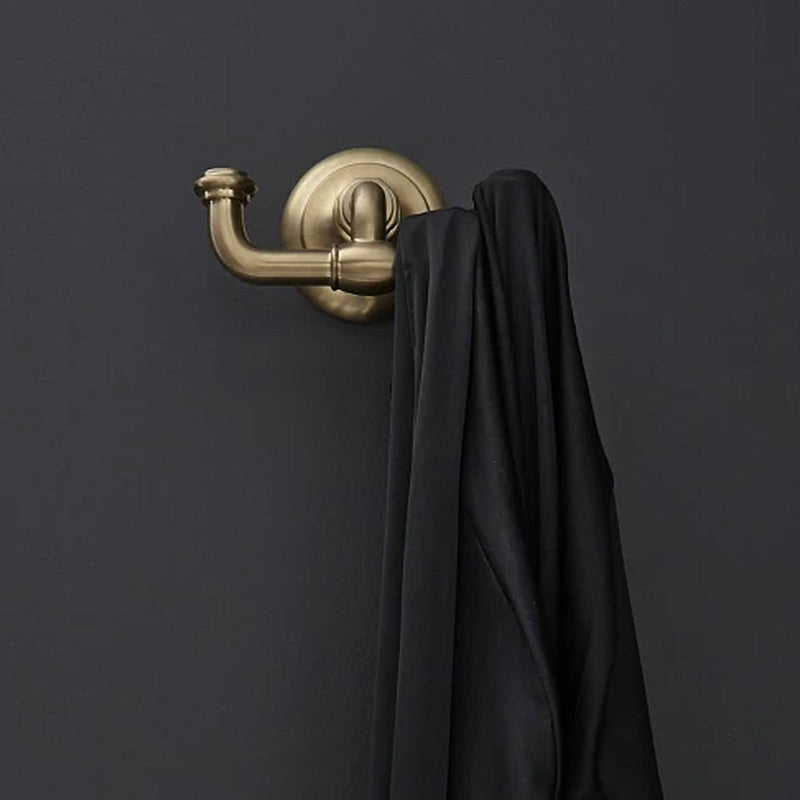 Artifacts Double Hook - Wall Mount - 4" Brass/Polished Nickel