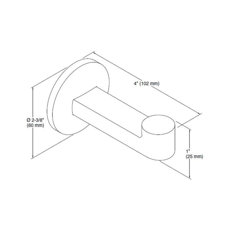 Components Single Hook - Wall Mount - 3" Brass/Matt Black