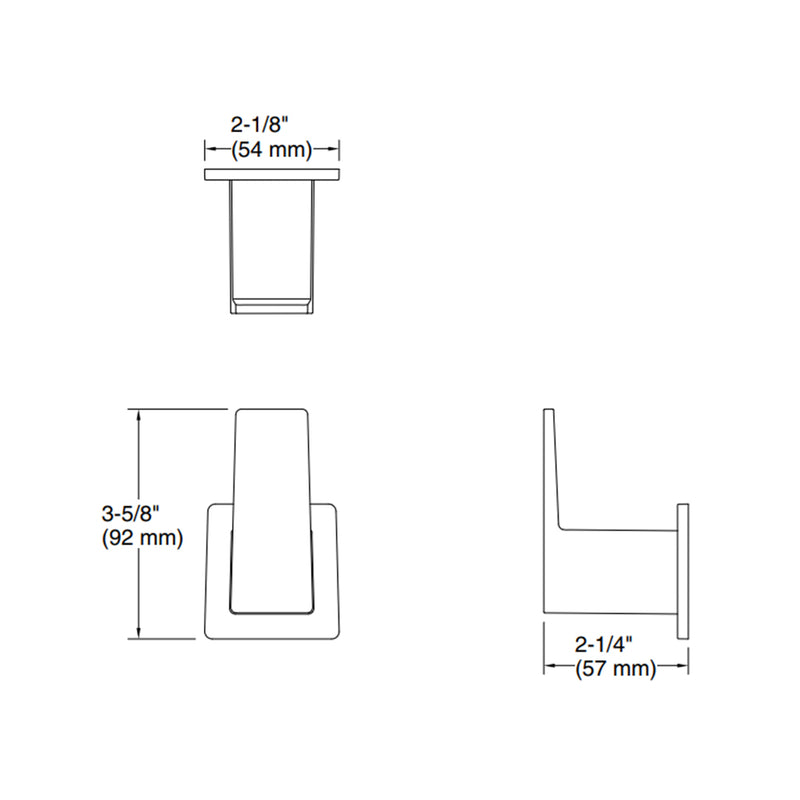 Honesty Single Hook - Wall Mount - 2" Brass/Brushed Nickel