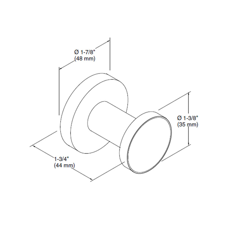 Purist Single Hook - Wall Mount - 2" Brass/Brushed Brass