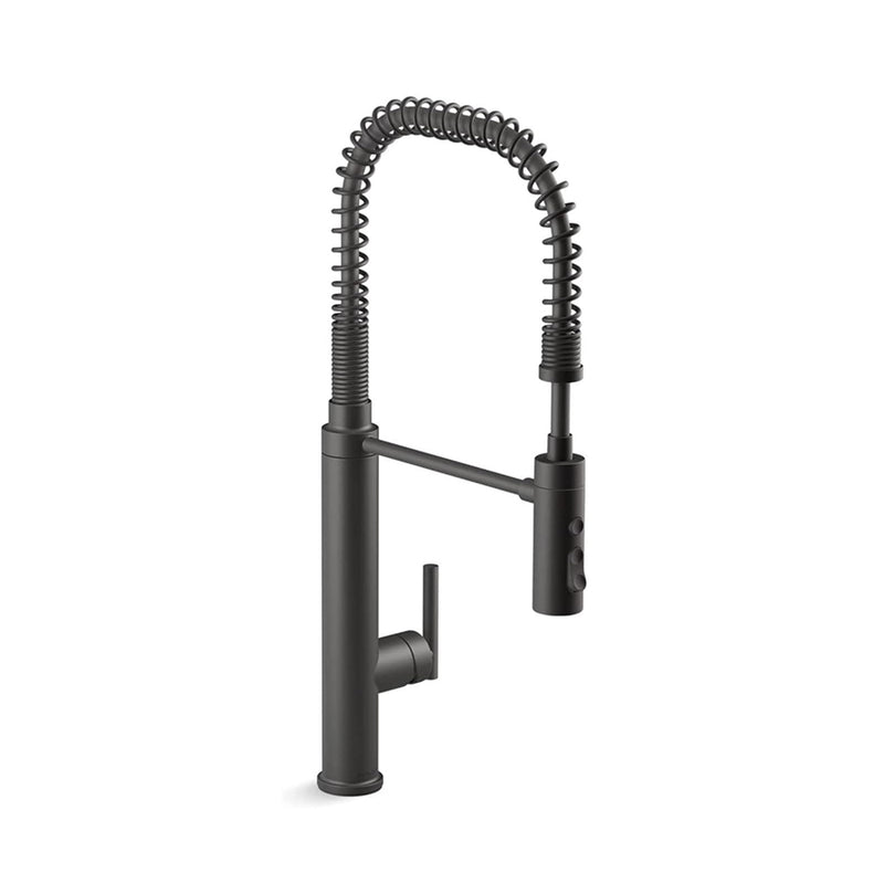 Purist Semi-Professional Kitchen Faucet - Single Hole - 24" Brass/Matt Black