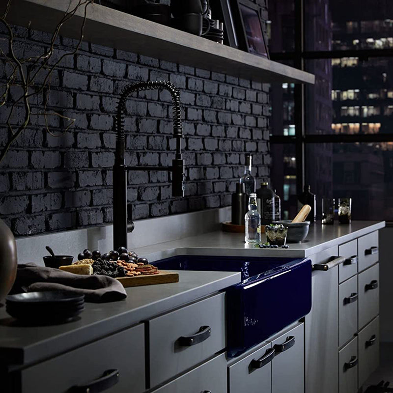 Purist Semi-Professional Kitchen Faucet - Single Hole - 24" Brass/Matt Black