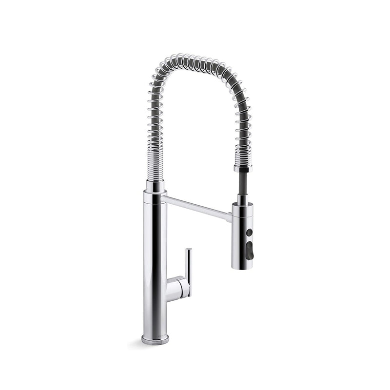 Purist Semi-Professional Kitchen Faucet - Single Hole - 24" Brass/Polished Chrome
