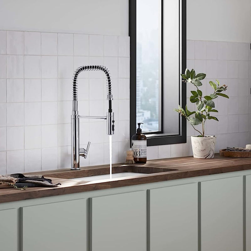 Purist Semi-Professional Kitchen Faucet - Single Hole - 24" Brass/Polished Chrome