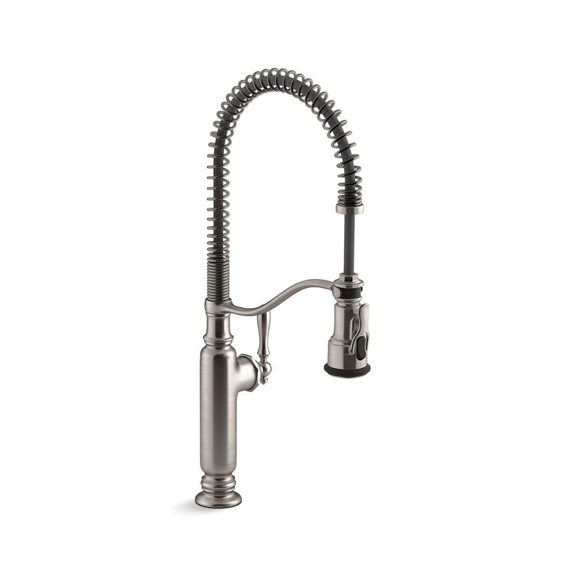 Tournant Semi-Professional Kitchen Faucet - Single Hole - 25" Brass/Vibrant Stainless