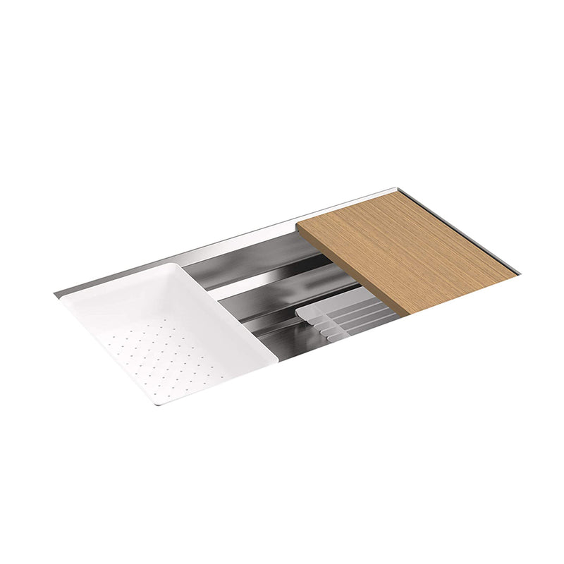 Prolific Single Bowl Workstation Kitchen Sink - Under Mount - 33" Stainless Steel/Stainless Steel