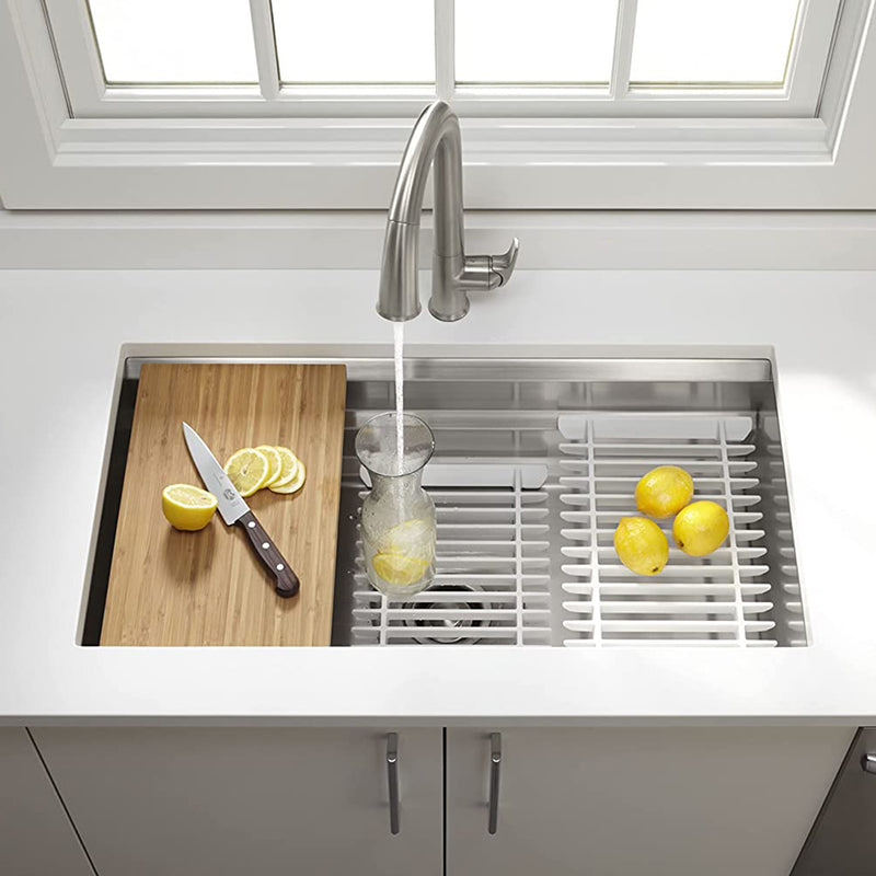 Prolific Single Bowl Workstation Kitchen Sink - Under Mount - 33" Stainless Steel/Stainless Steel