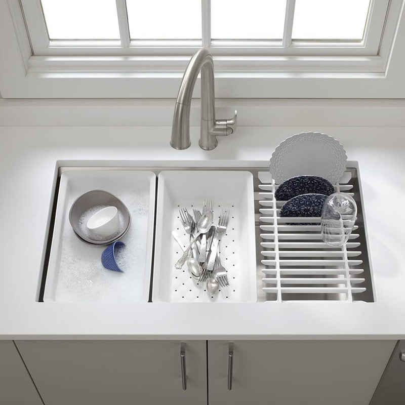 Prolific Single Bowl Workstation Kitchen Sink - Under Mount - 33" Stainless Steel/Stainless Steel