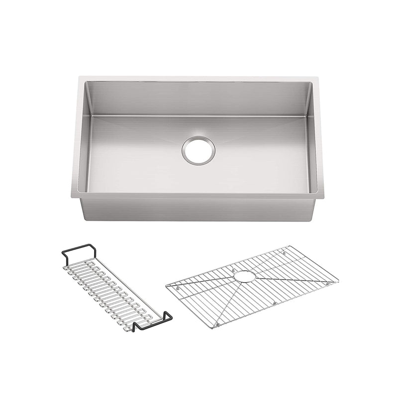 Strive Single Bowl Kitchen Sink - Under Mount - 32" Stainless Steel/Brushed Stainless Steel