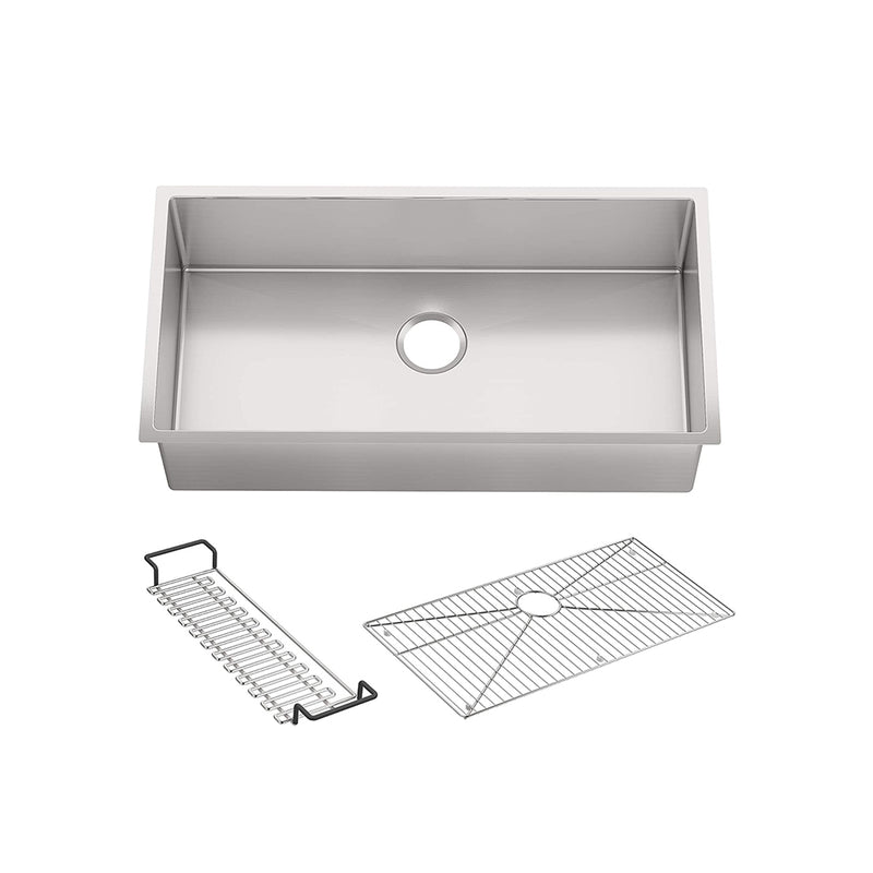 Strive Single Bowl Kitchen Sink - Under Mount - 35" Stainless Steel/Brushed Stainless Steel