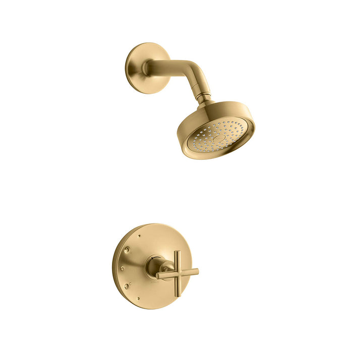 Purist Shower Set - Wall Mount - 6" Brass/Vibrant Brushed Moderne Brass