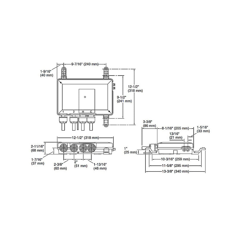 DTV 2-Way Digital Thermostatic Shower Rough - Built-In - 13" Brass/Polished Brass