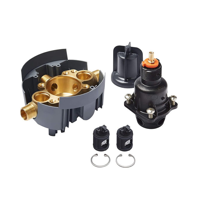 Rite-Temp Pressure-Balancing Shower Rough - Built-In - 6" Brass/Matt Black