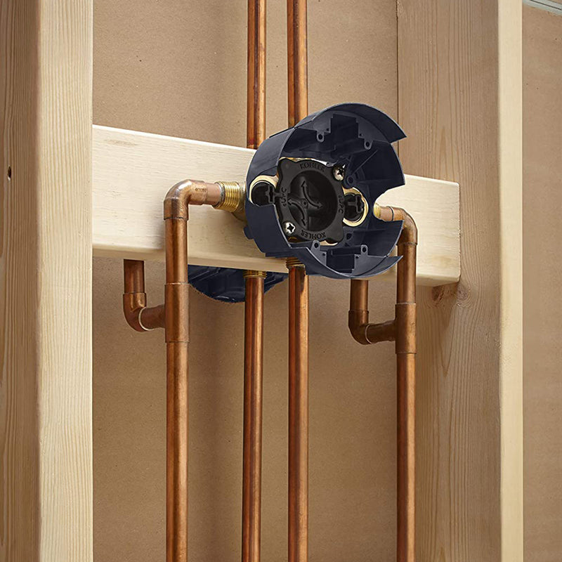 Rite-Temp Pressure-Balancing Shower Rough - Built-In - 6" Brass/Matt Black