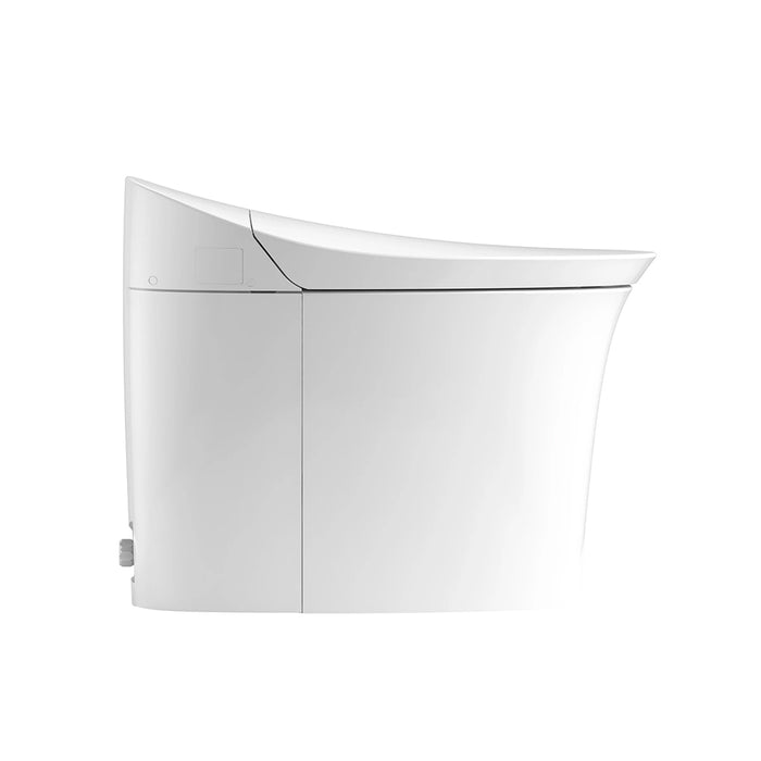 Veil One Piece Compact Elongated Dual Flush Smart Toilets - Floor Mount - 18" Vitreous China/White