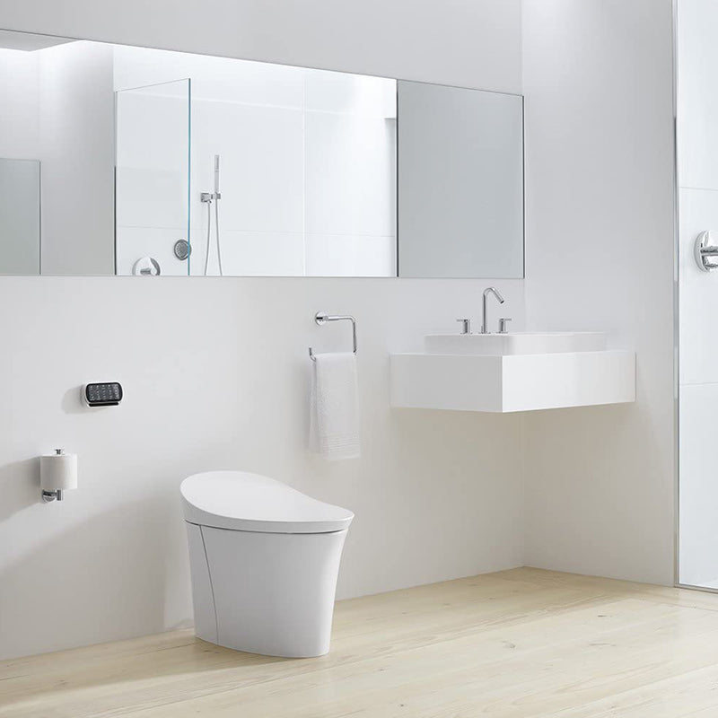 Veil One Piece Compact Elongated Dual Flush Smart Toilets - Floor Mount - 18" Vitreous China/White