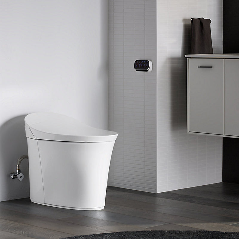 Veil One Piece Compact Elongated Dual Flush Smart Toilets - Floor Mount - 18" Vitreous China/White