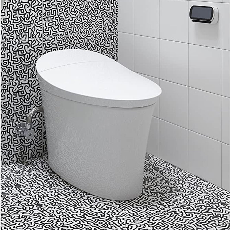 Veil One Piece Compact Elongated Dual Flush Smart Toilets - Floor Mount - 18" Vitreous China/White