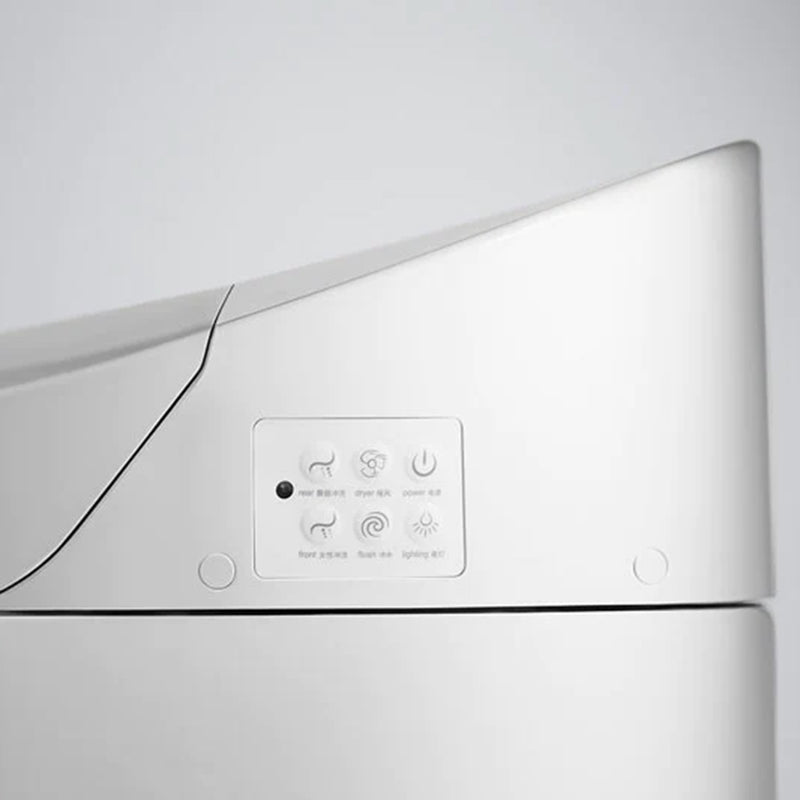 Veil One Piece Compact Elongated Dual Flush Smart Toilets - Floor Mount - 18" Vitreous China/White