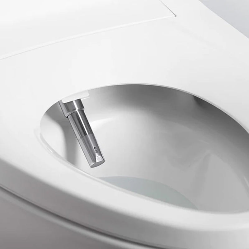 Veil One Piece Compact Elongated Dual Flush Smart Toilets - Floor Mount - 18" Vitreous China/White