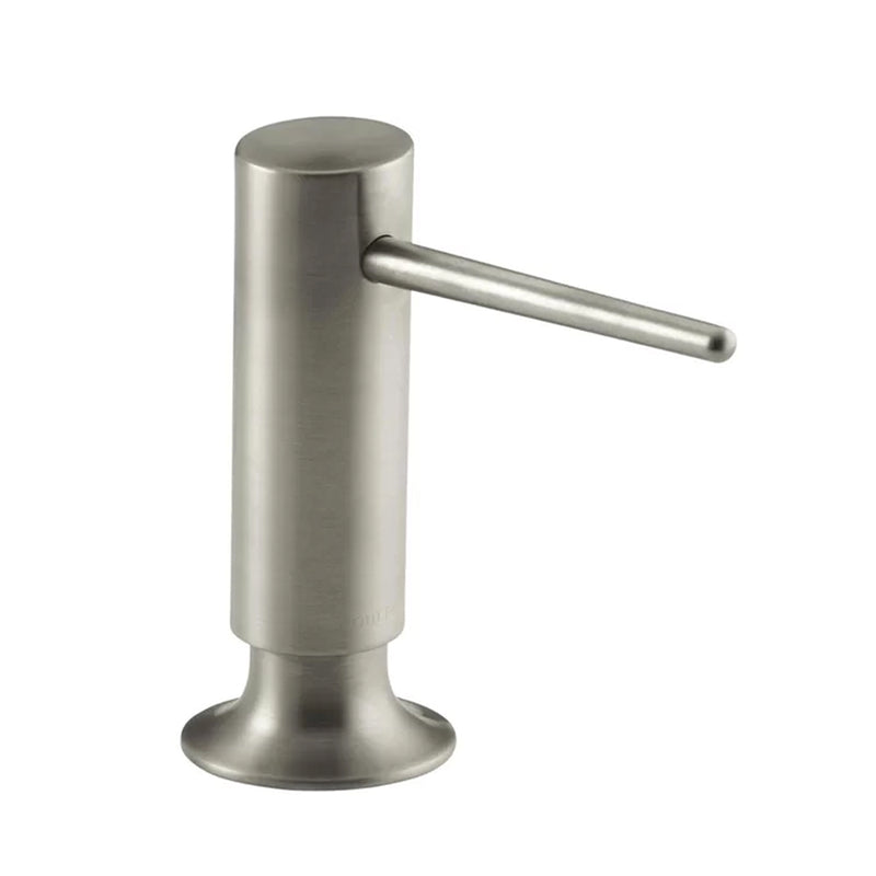 Contemporary Design Round Soap Dispenser - Free Standing - 2" Brass/Brushed Nickel