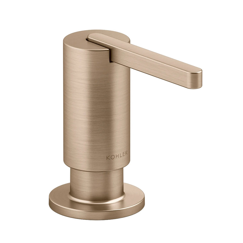 Components Round Soap Dispenser - Free Standing - 2" Brass/Brushed Bronze