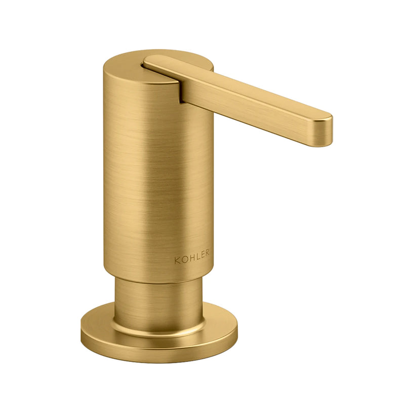Components Round Soap Dispenser - Free Standing - 2" Brass/Brushed Brass