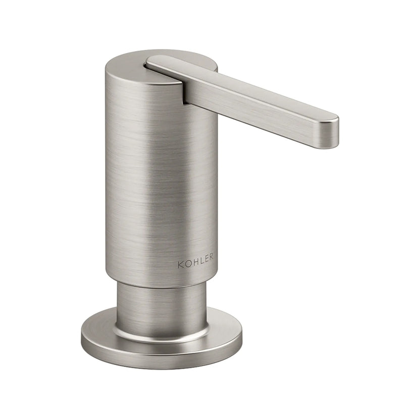Components Round Soap Dispenser - Free Standing - 2" Brass/Stainless