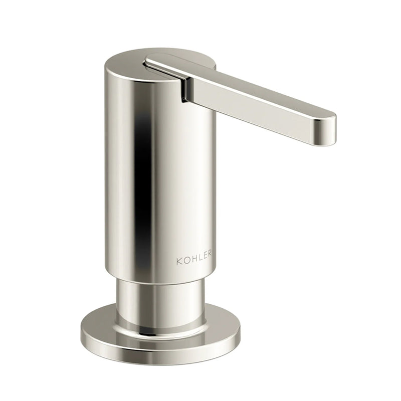 Components Round Soap Dispenser - Free Standing - 2" Brass/Polished Nickel