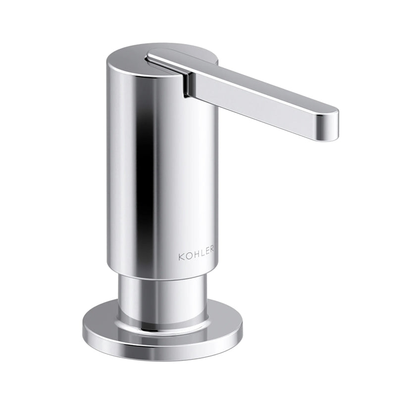 Components Round Soap Dispenser - Free Standing - 2" Brass/Polished Chrome
