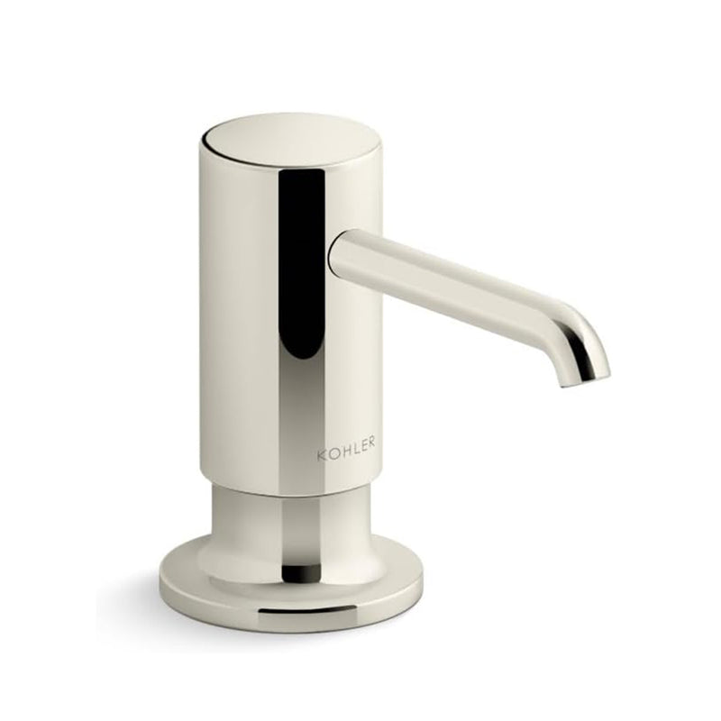 Purist Round Soap Dispenser - Free Standing - 2" Brass/Polished Nickel
