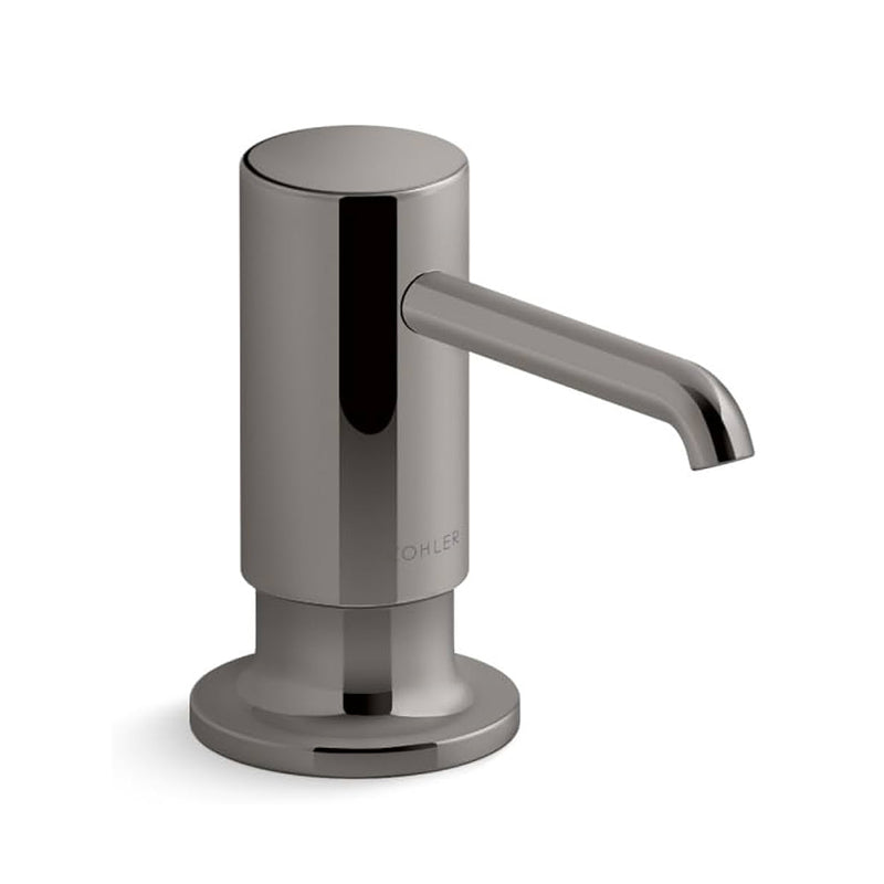 Purist Round Soap Dispenser - Free Standing - 2" Brass/Titanium
