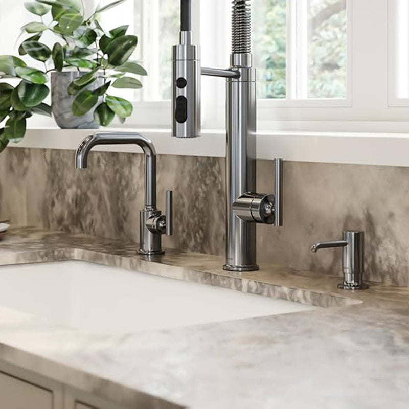 Purist Round Soap Dispenser - Free Standing - 2" Brass/Matt Black